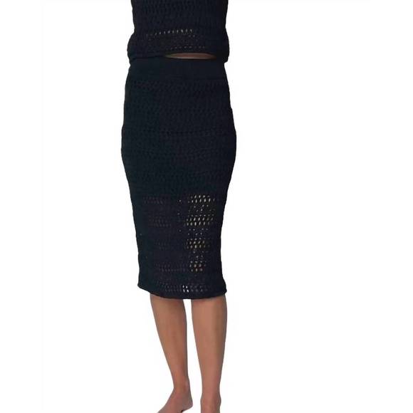 NEW NATION LTD driana crochet skirt in black - Picture 3 of 4